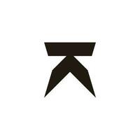 letter t simple geoemtric arrow logo vector