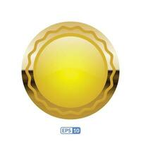 3D gold frame luxury badge. vector