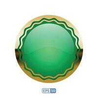 3d gold frame luxury jade green button illustration. vector