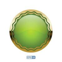 3d gold frame luxury lime green button. vector