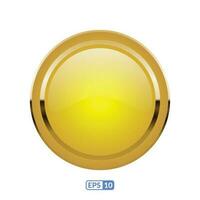 Gold frame glossy luxury button, label and badge EPS10. vector