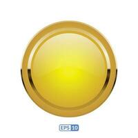 Gold frame glossy luxury button, label and badge EPS10. vector