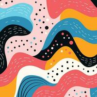 abstract background vector with natural line arts Memphis style and Creative Organic shape