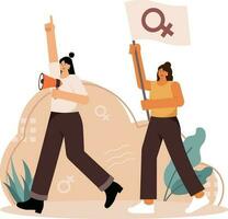 Struggle For Women's Equality Illustration vector