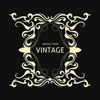 vintage frame with ornate design on black background vector