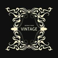 vintage frame with ornate design on black background vector