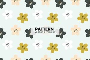 Floral cute abstract colorful shape vector seamless repeat pattern
