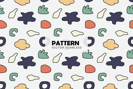 Abstract colorful shapes on a white background seamless repeat vector pattern