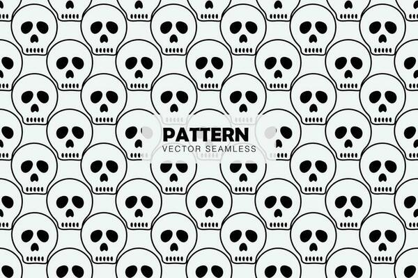 Skull spooky halloween vector seamless repeat pattern