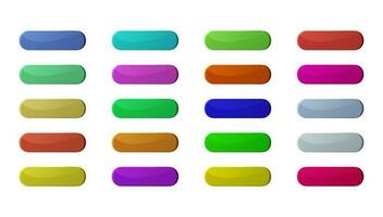 Set of colorful glossy buttons. Vector illustration isolated on a white background.