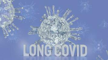 The long covid on virus background for sci or medicine concept 3d rendering photo