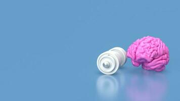 The pink Brain and white dumbbell  for Brain training concept 3d rendering photo