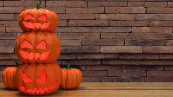 The jack o lantern pumpkin for halloween content 3d rendering photo