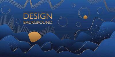 Modern abstract gold blue template design. Contemporary style graphic. Creative cover design for Advertise. Premium template for Business and Corporate. Dynamic Social Media Post. Elegant Invitation. vector