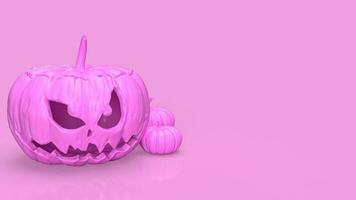 The jack o lantern pumpkin pink color tone for halloween content 3d rendering photo