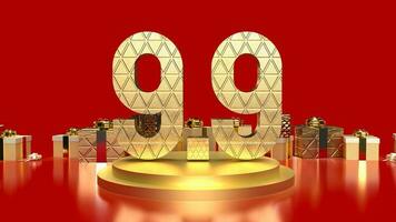 The 9.9 number on red background for sale or promotion concept 3d rendering photo