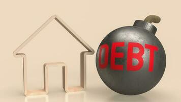 The home icon for property debt concept 3d rendering photo