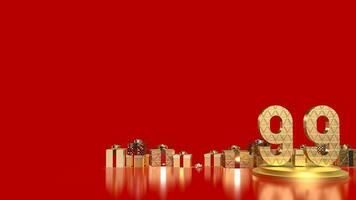 The 9.9 number on red background for sale or promotion concept 3d rendering photo