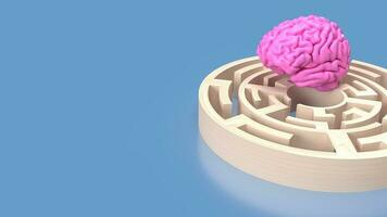 el rosado cerebro en laberinto para cerebro formación concepto 3d representación foto