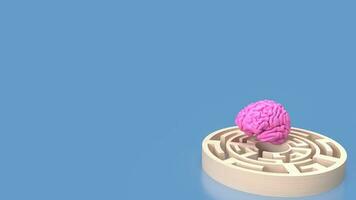 el rosado cerebro en laberinto para cerebro formación concepto 3d representación foto