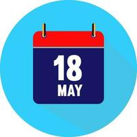 18 mayo calendario icono vector