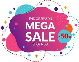 Sale banner template design, mega sale special offer. end of season special offer banner. vector illustration.