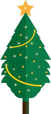 Christmas tree icon isolated on white background