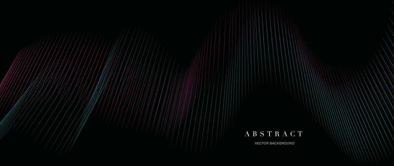 Abstract vibrant gradient line background vector. Futuristic style wallpaper with line distortion, wave, curved lines, colorful. Modern wallpaper design for backdrop, website, business, technology.