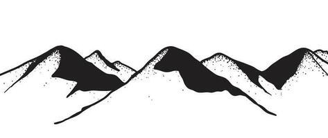 Black and white mountain line art wallpaper. Contour drawing luxury scenic landscape background design illustration for cover, invitation background, packaging design, fabric, banner and print. vector