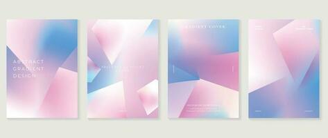 Idol lover posters set. Cute gradient holographic background vector with pastel colors, 3d geometric shapes. Y2k trendy wallpaper design for social media, cards, banner, flyer, brochure.