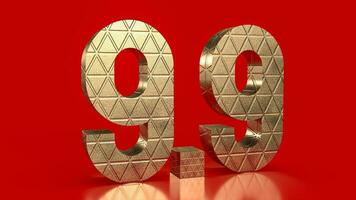 The 9.9 number on red background for sale or promotion concept 3d rendering photo