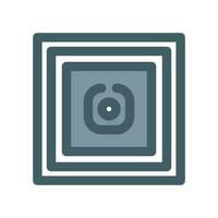 Flat vector icon of NFC microchip tag. Near Field Communication technology and transactions
