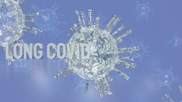 The long covid on virus background for sci or medicine concept 3d rendering photo