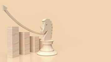 The unicorn chess  and chart for business concept 3d rendering photo