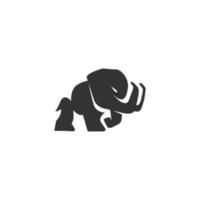 mammoth elephant logo vector icon illustration, mammoth ancient animal line logo mascot design.