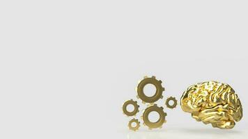 The Brain and gears on white background 3d rendering photo