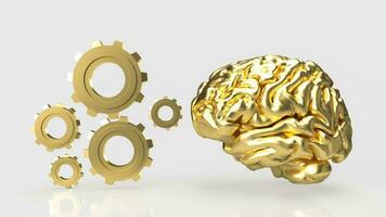 The Brain and gears on white background 3d rendering photo