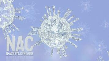 The Nac or n-acetylcysteine on virus background for sci or medicine concept 3d rendering photo