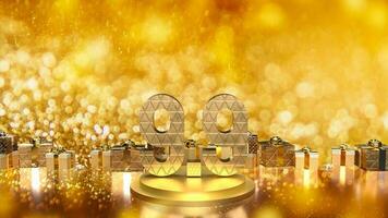 The 9.9 number on gold background for sale or promotion concept 3d rendering photo
