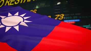 The Taiwan flag on Business Background image 3d rendering photo