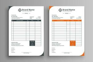 Invoice template vector design