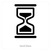 arena vaso y hora icono concepto vector
