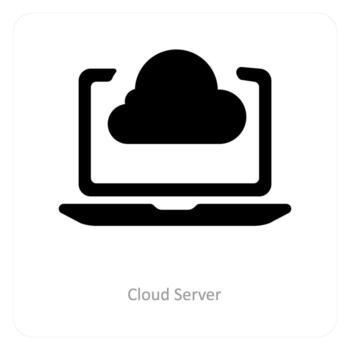 nube servidor y informática icono concepto vector