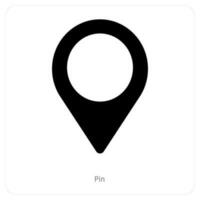 Pin and map icon concept vector