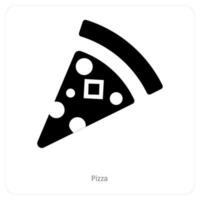 Pizza and slice icon concept vector