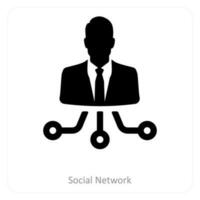 social red y conexión icono concepto vector