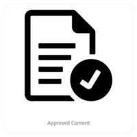 Approved Content and verify icon concept vector
