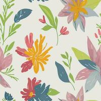 vector seamless hand drawn watercolor flower pattern. beautiful floral background design.