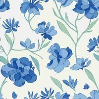 vector seamless hand drawn watercolor flower pattern. beautiful floral background design.