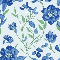 vector seamless hand drawn watercolor flower pattern. beautiful floral background design.